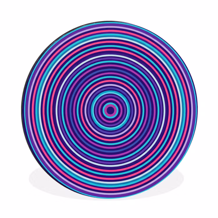 Wandcirkel - Aluminium - Abstract - Cirkels - Kleurrijk — 1