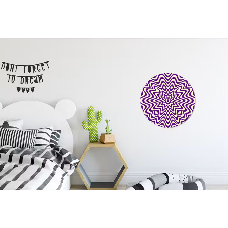 Wandcirkel - Aluminium - Abstract - Golven - Optisch - Modern - Paars — 5