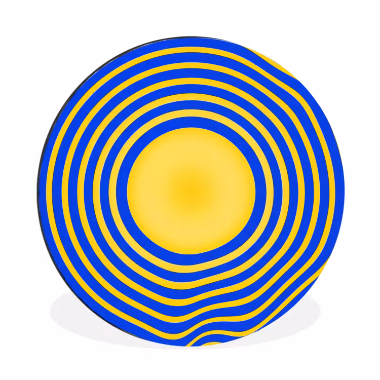 Wandcirkel - Aluminium - Abstract patroon - Blauw — 1