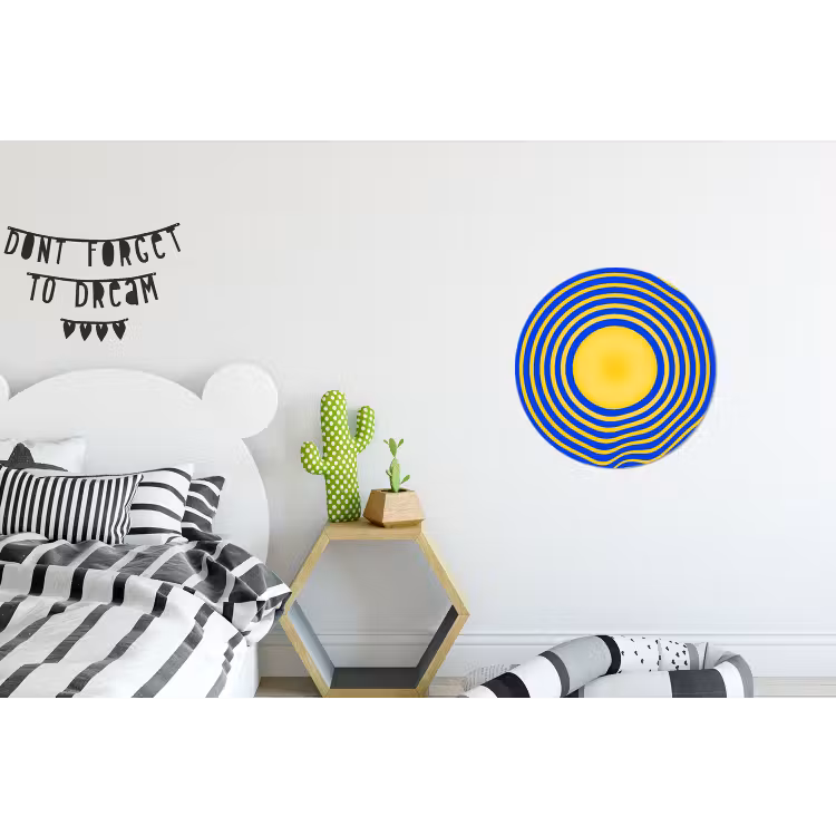 Wandcirkel - Aluminium - Abstract patroon - Blauw — 5