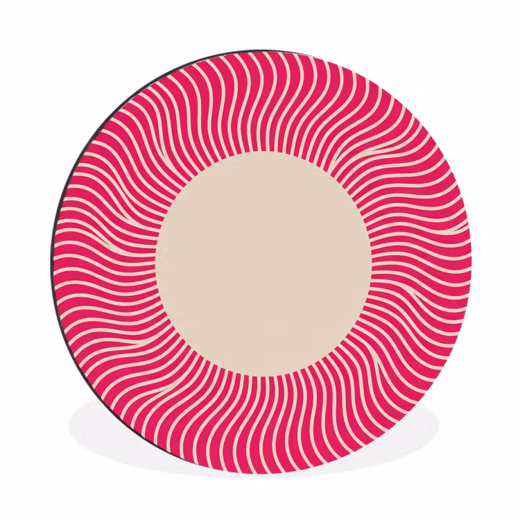 Wandcirkel - Aluminium - Abstract - Patroon - Roze — 1
