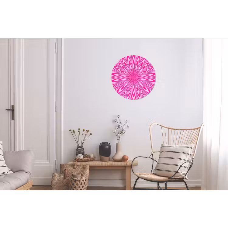 Wandcirkel - Aluminium - Patroon - Optisch - Roze — 2