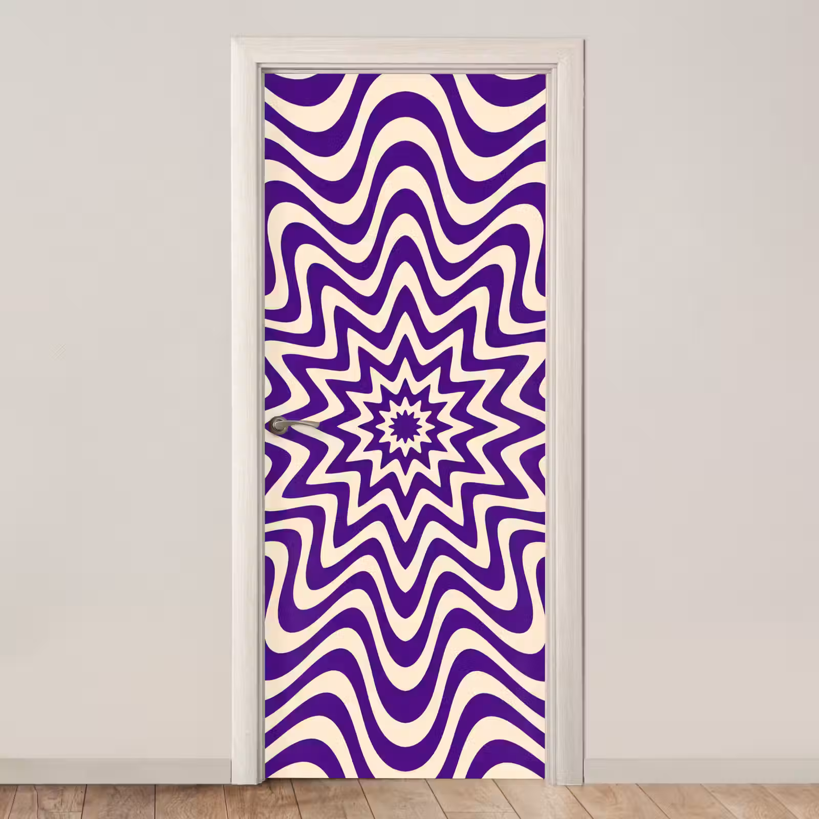 Deursticker - Abstract - Golven - Optisch - Modern - Paars — 1