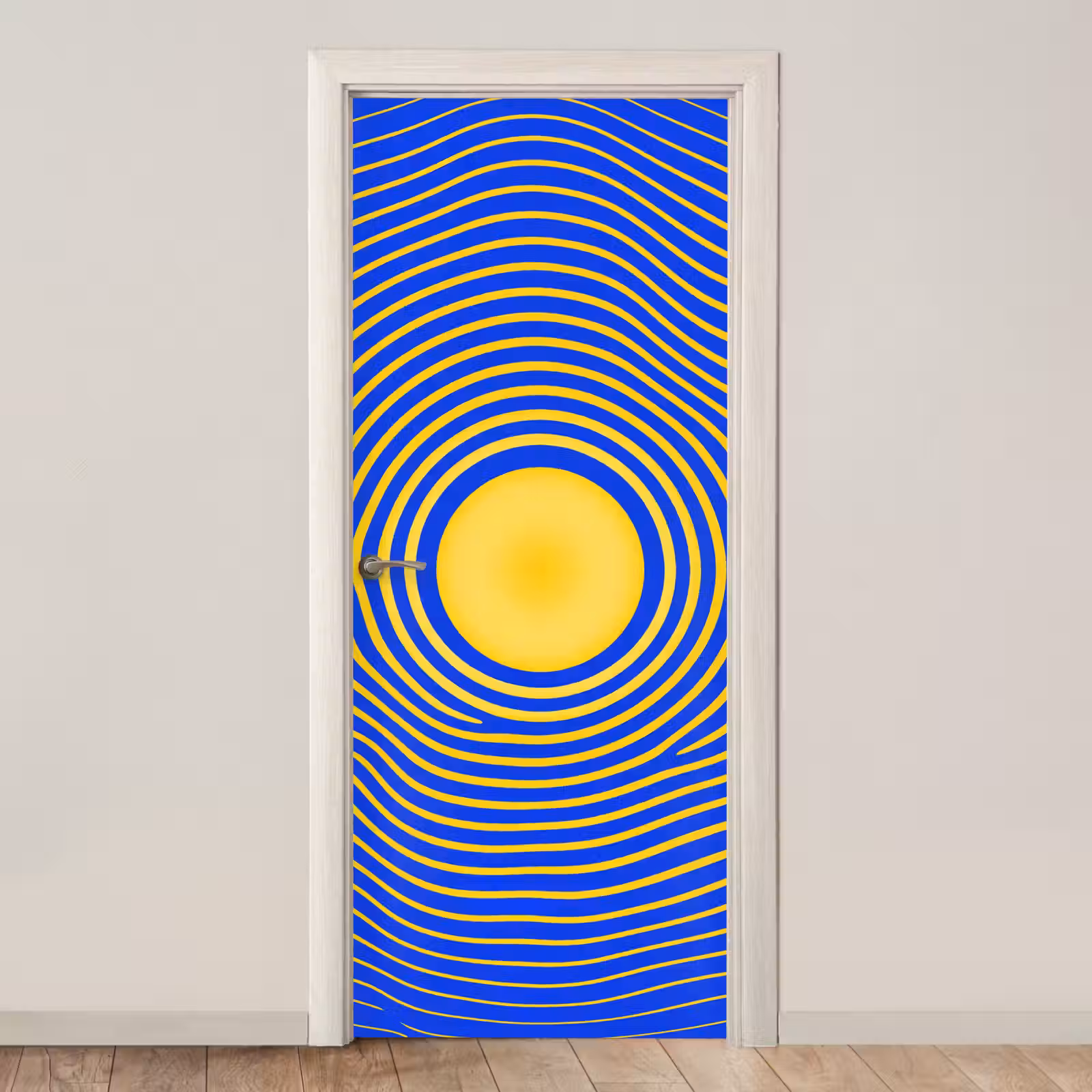 Deursticker - Abstract patroon - Blauw — 1