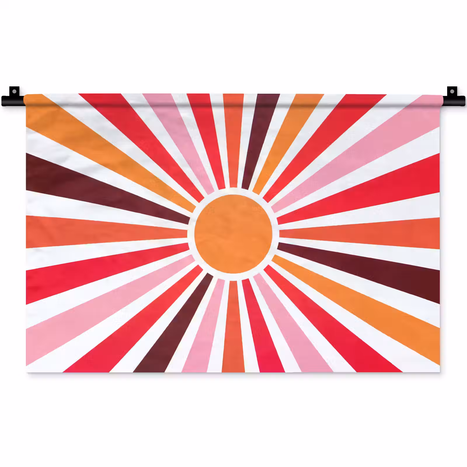 Wandkleed - Zon - Stralen - Abstract - Kleurrijk — 1