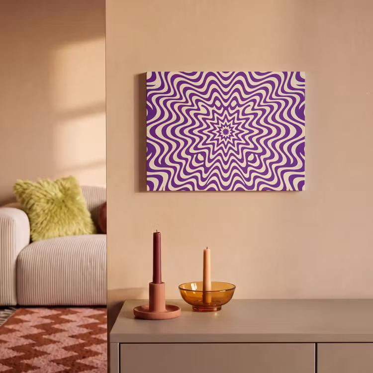 Akoestisch schilderij - Abstract - Golven - Optisch - Modern - Paars — 2