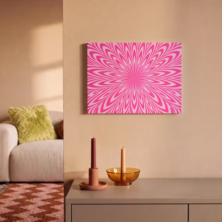 Akoestisch schilderij - Patroon - Optisch - Roze — 2