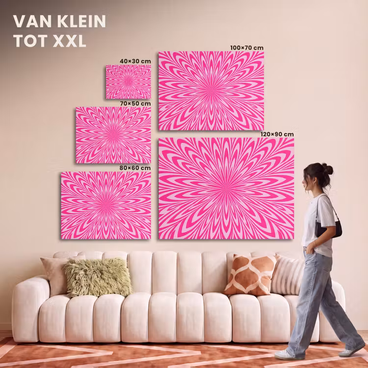 Akoestisch schilderij - Patroon - Optisch - Roze — 7