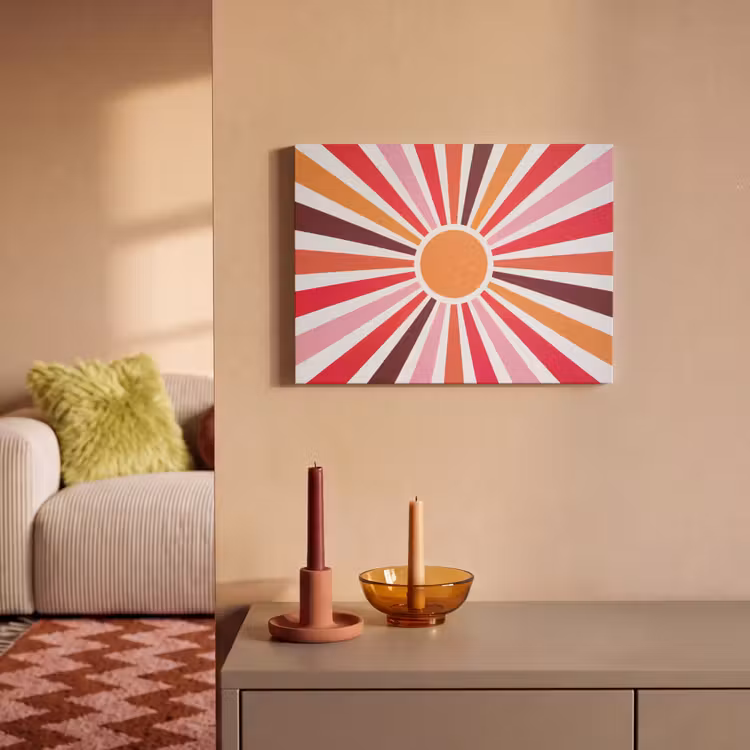 Akoestisch schilderij - Zon - Stralen - Abstract - Kleurrijk — 2