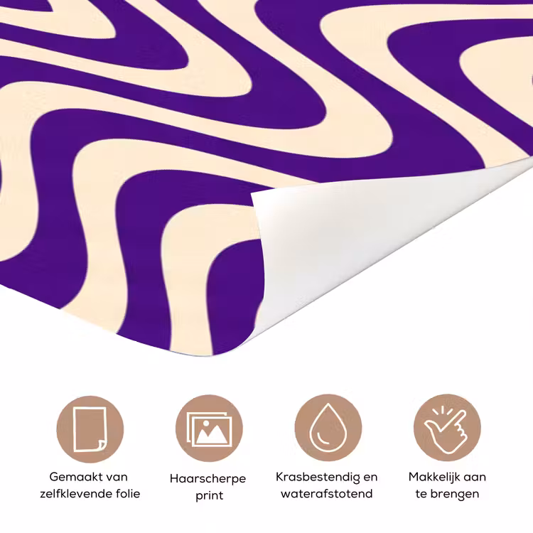 Deursticker - Abstract - Golven - Optisch - Modern - Paars — 3