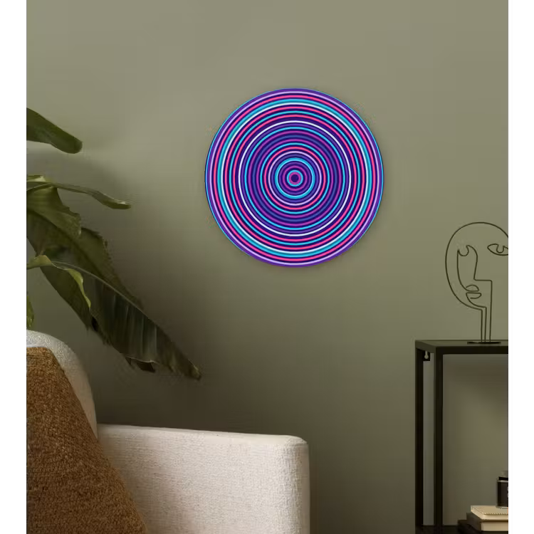 Wandcirkel - Glas - Abstract - Cirkels - Kleurrijk — 3