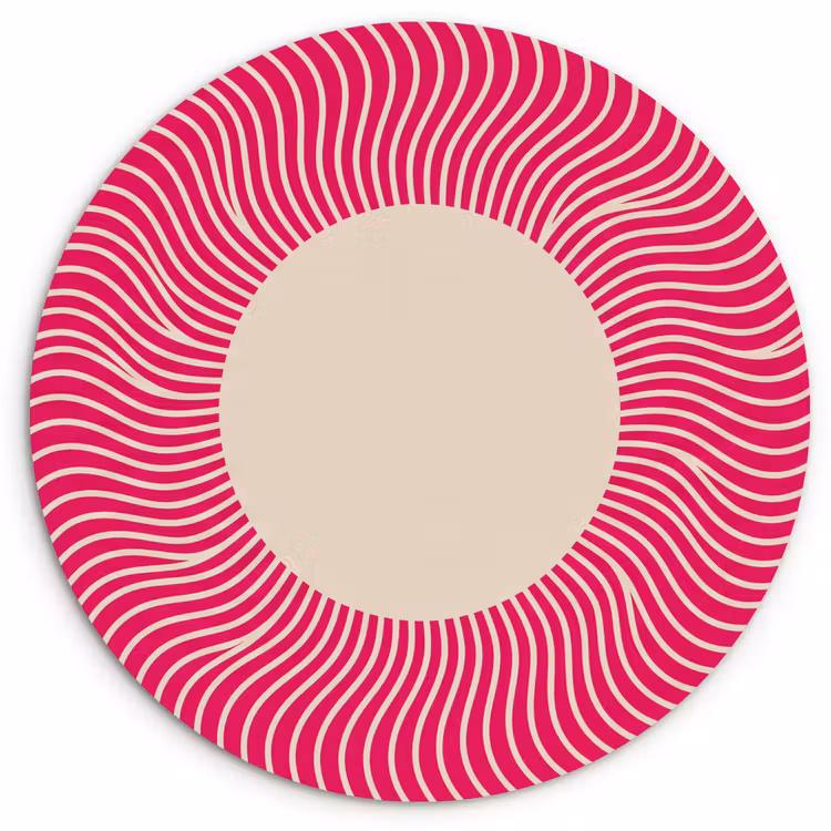 Wandcirkel - Glas - Abstract - Patroon - Roze — 1