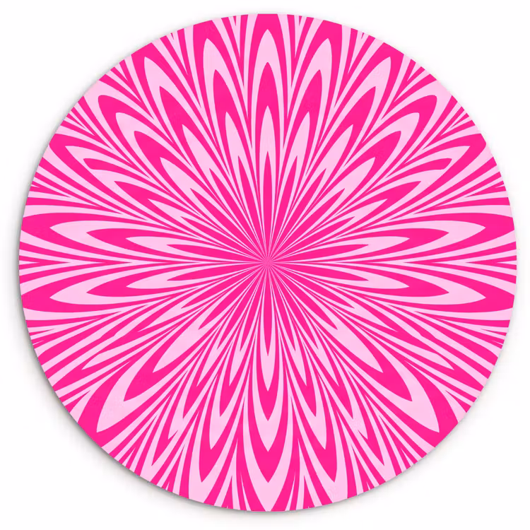 Wandcirkel - Glas - Patroon - Optisch - Roze — 1