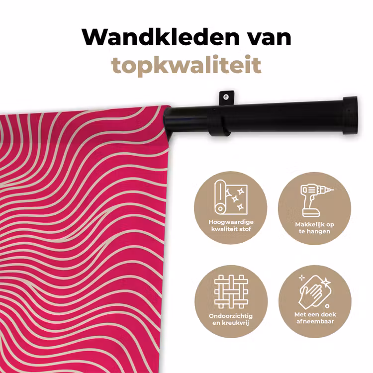 Wandkleed - Abstract - Patroon - Roze — 3