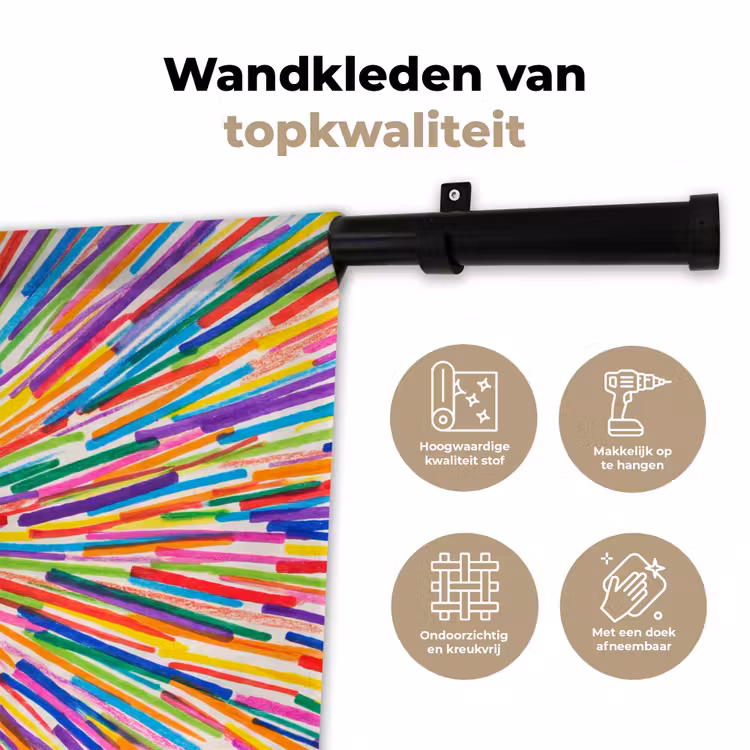 Wandkleed - Lijnen - Kleurrijk - Abstract — 3