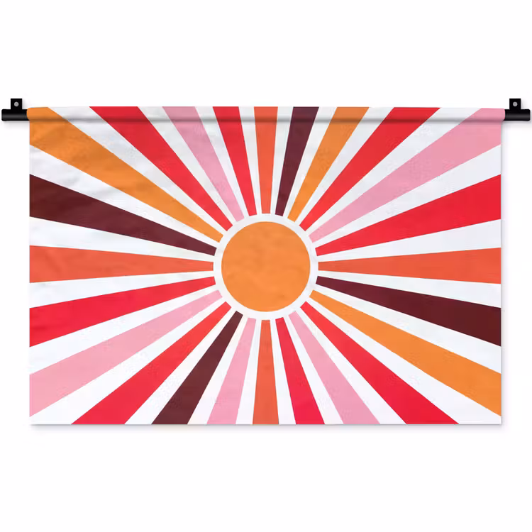 Wandkleed - Zon - Stralen - Abstract - Kleurrijk — 1