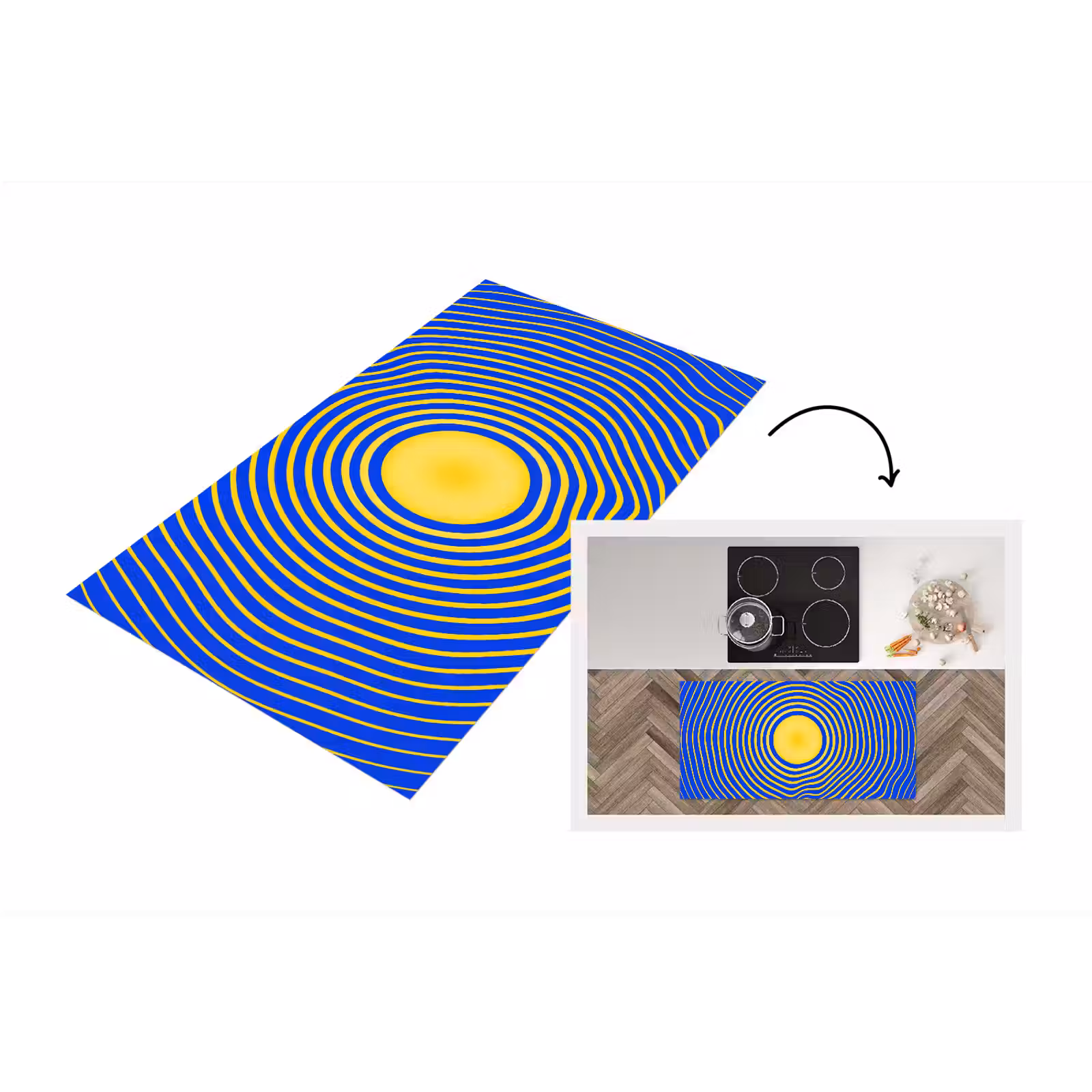Keukenloper - Abstract patroon - Blauw — 1