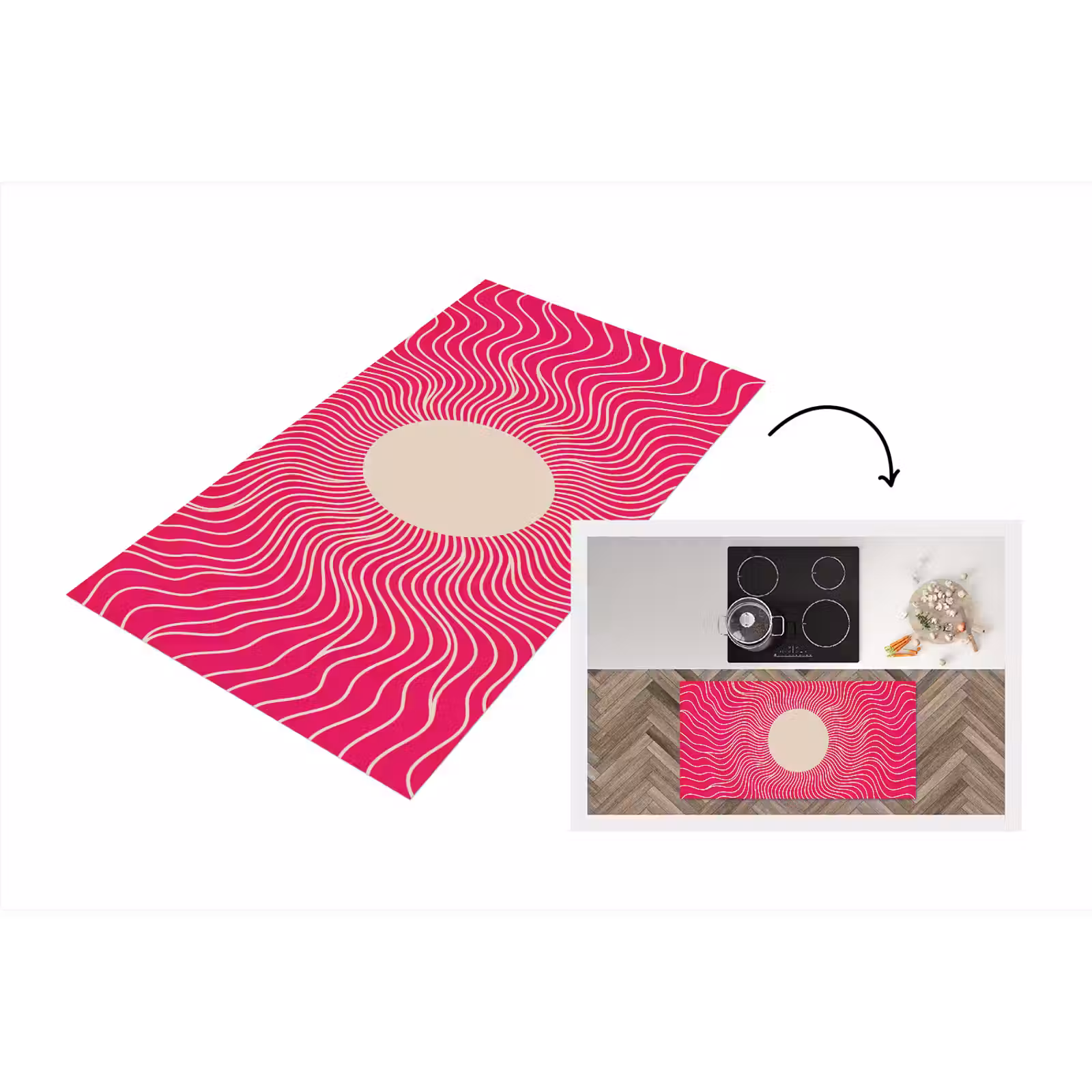 Keukenloper - Abstract - Patroon - Roze — 1