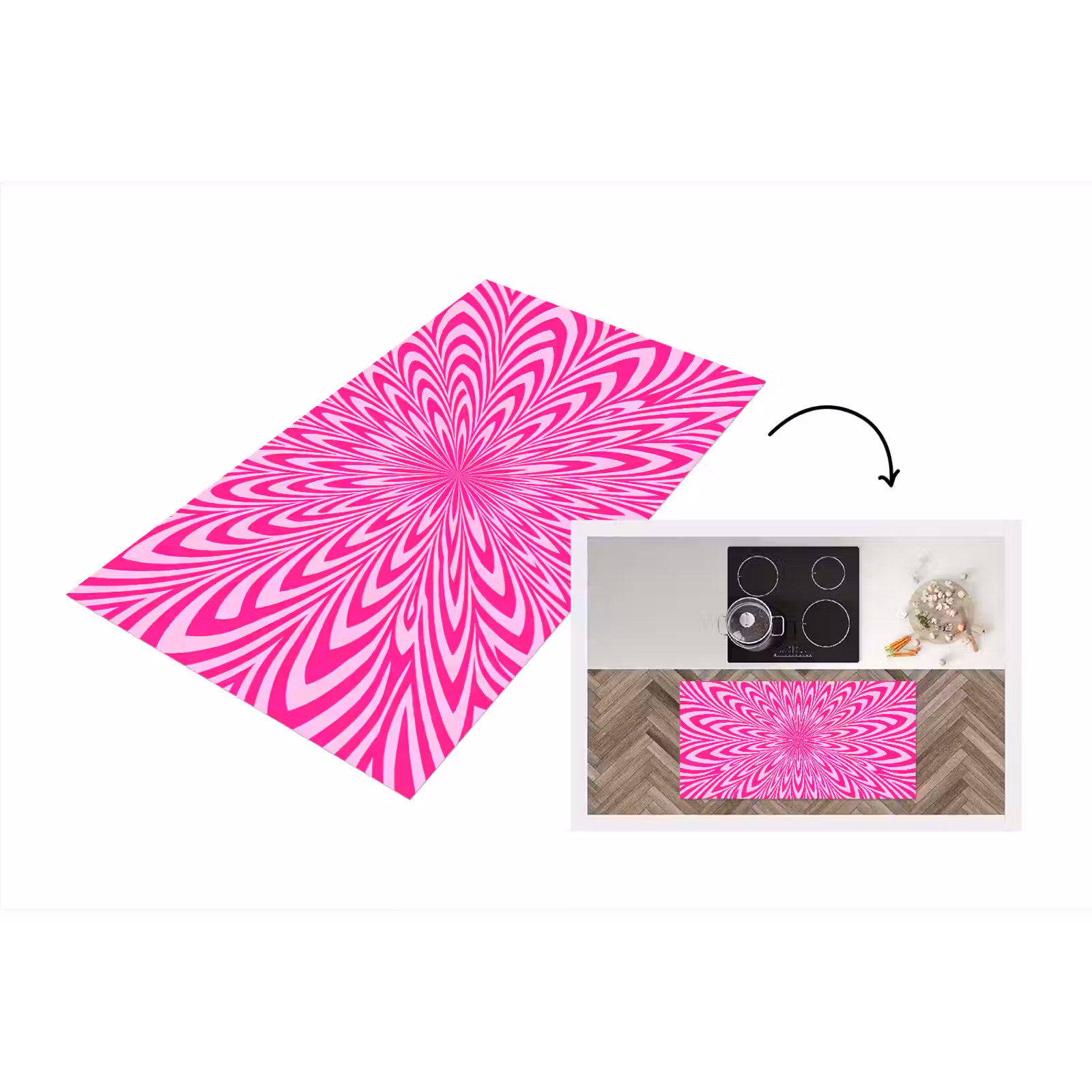 Keukenloper - Patroon - Optisch - Roze — 1