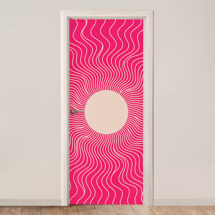 Deursticker - Abstract - Patroon - Roze — 1