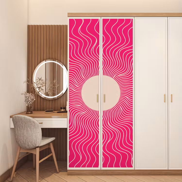 Deursticker - Abstract - Patroon - Roze — 5