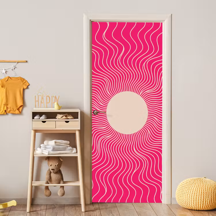 Deursticker - Abstract - Patroon - Roze — 6
