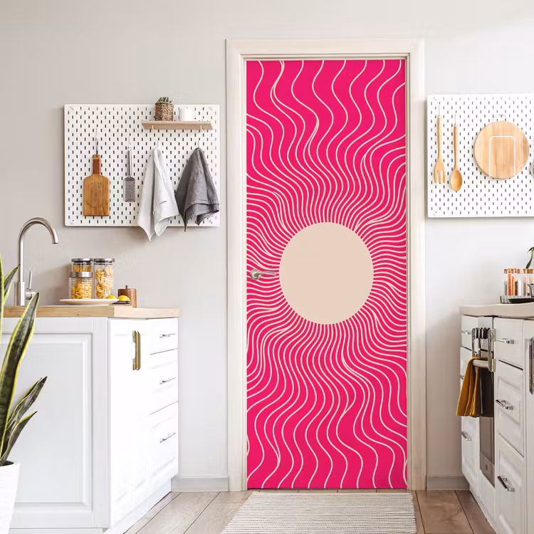 Deursticker - Abstract - Patroon - Roze — 7