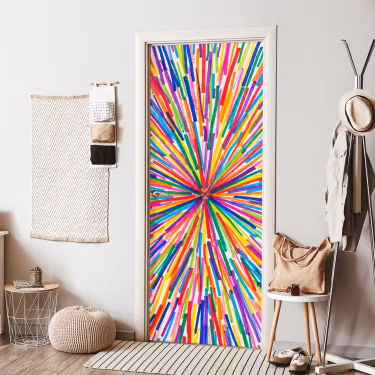 Deursticker - Lijnen - Kleurrijk - Abstract — 8