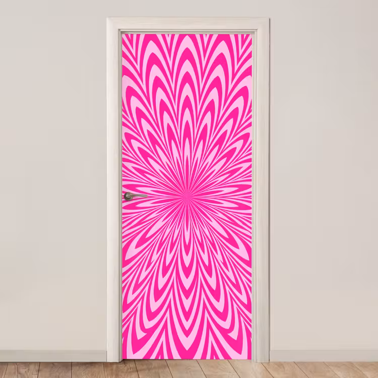 Deursticker - Patroon - Optisch - Roze — 1