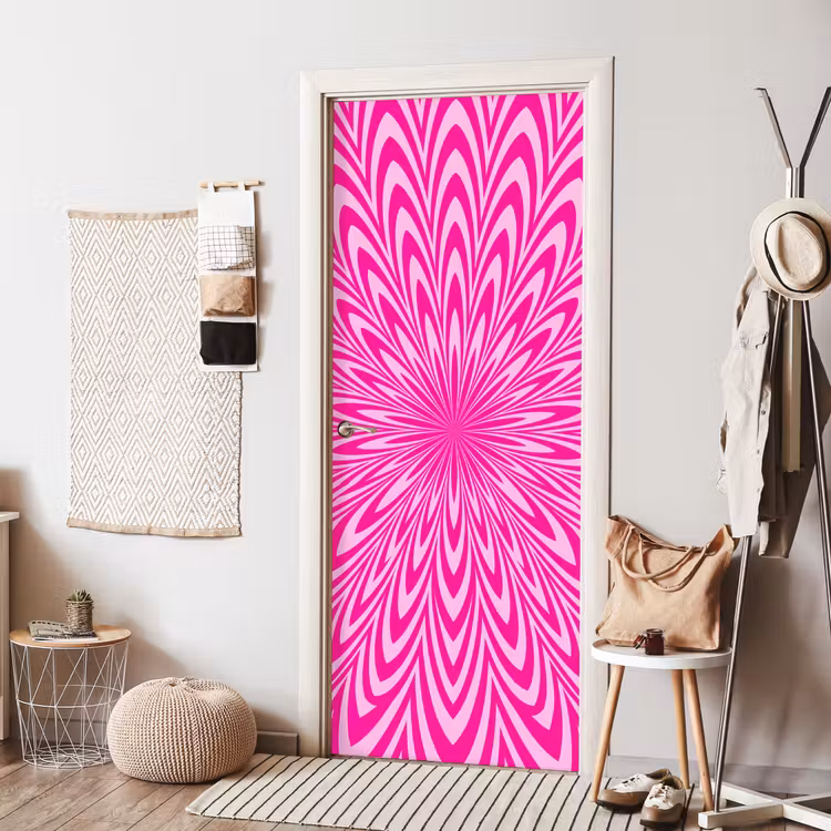 Deursticker - Patroon - Optisch - Roze — 8