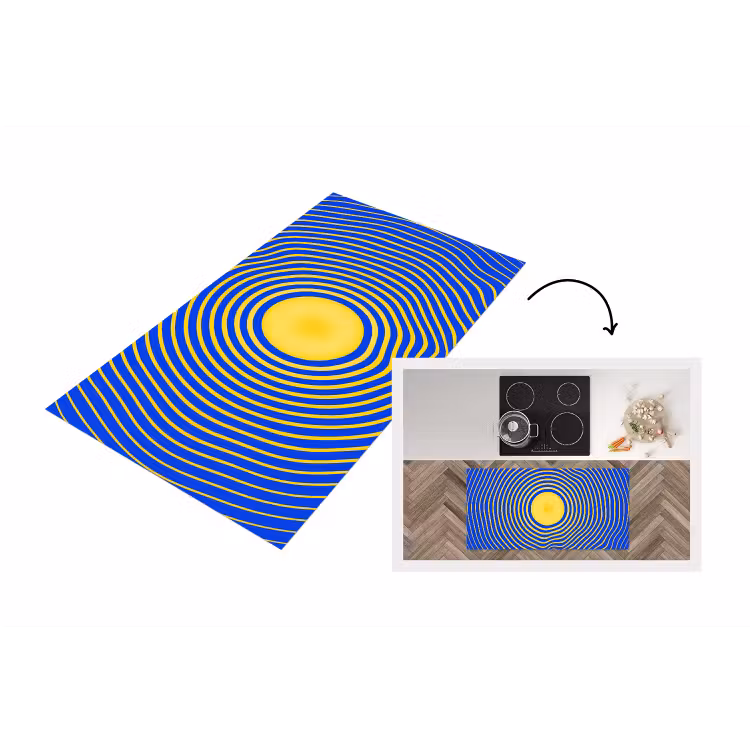 Keukenloper - Abstract patroon - Blauw — 1