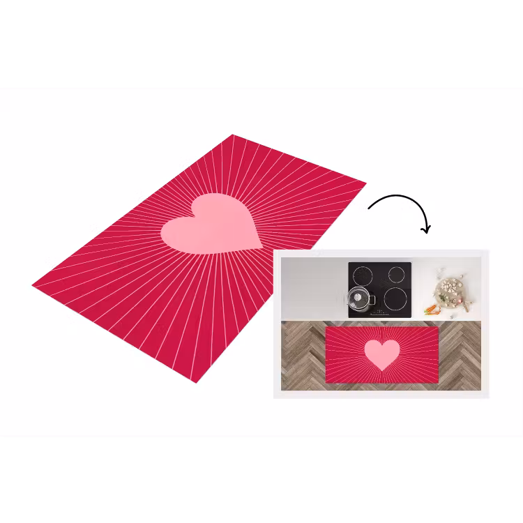 Keukenloper - Hart - Stralen - Liefde - Abstract - Roze — 1