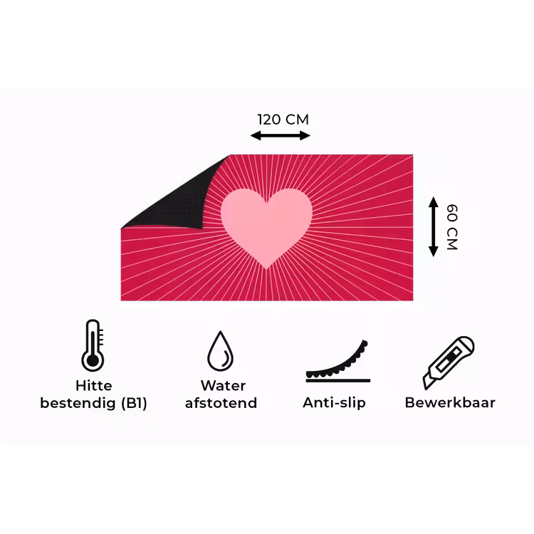 Keukenloper - Hart - Stralen - Liefde - Abstract - Roze — 5