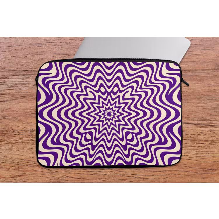 Laptophoes - Abstract - Golven - Optisch - Modern - Paars — 2