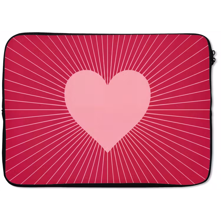 Laptophoes - Hart - Stralen - Liefde - Abstract - Roze — 1
