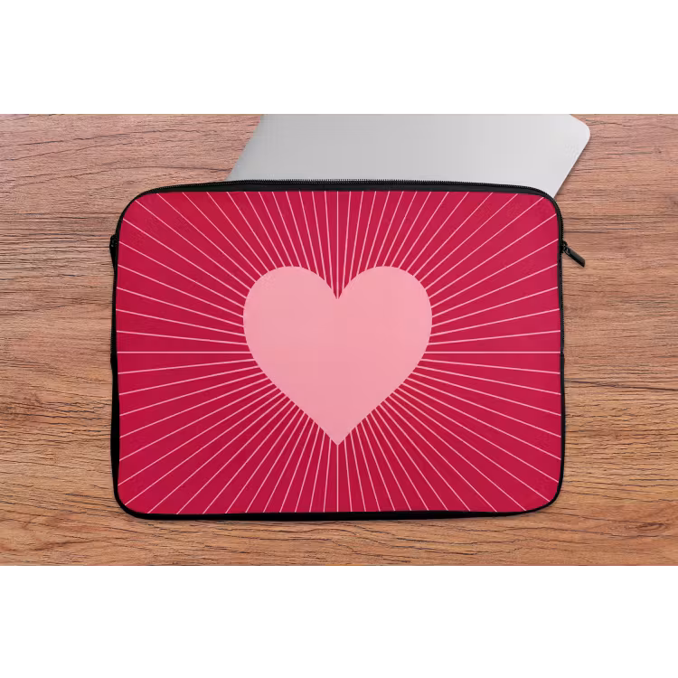 Laptophoes - Hart - Stralen - Liefde - Abstract - Roze — 2