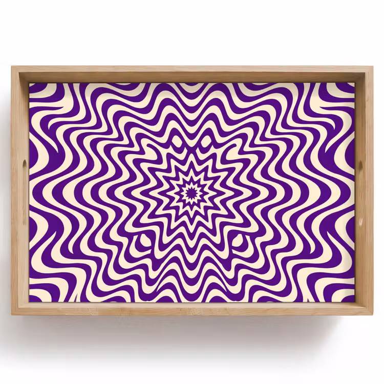 Dienblad - Abstract - Golven - Optisch - Modern - Paars — 1