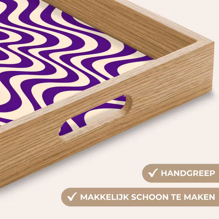 Dienblad - Abstract - Golven - Optisch - Modern - Paars — 5