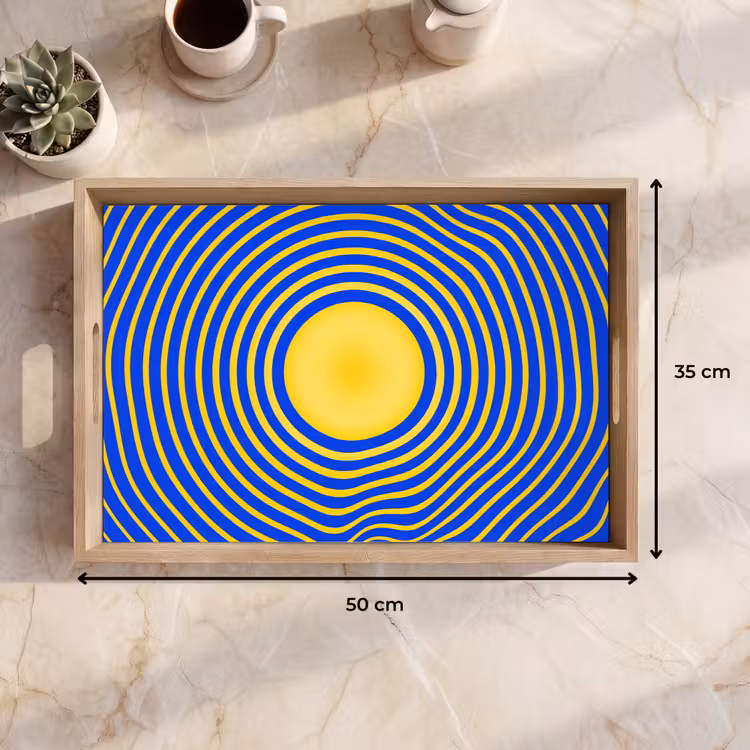 Dienblad - Abstract patroon - Blauw — 9