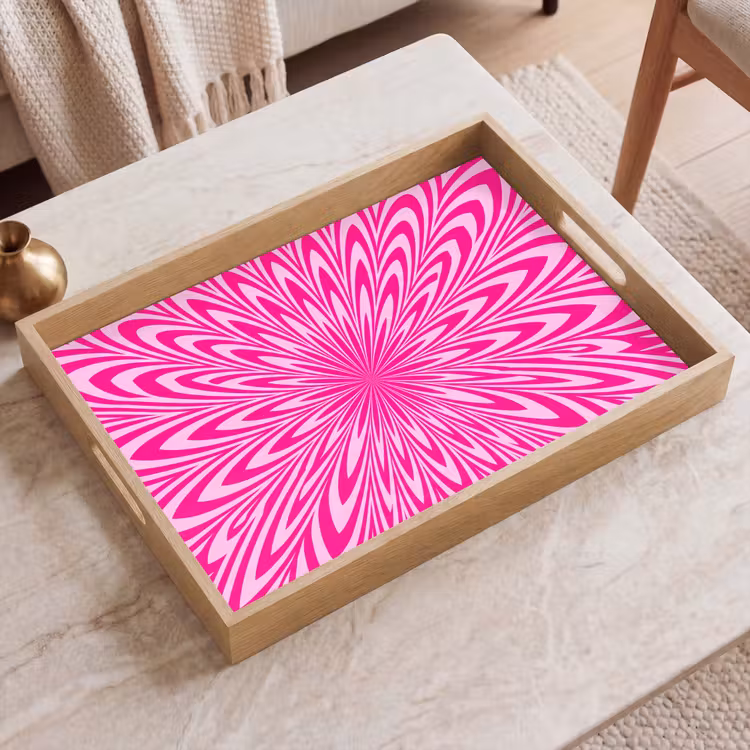 Dienblad - Patroon - Optisch - Roze — 2