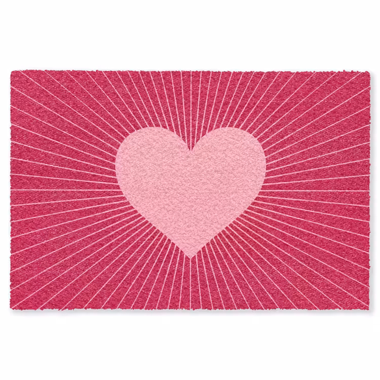 Vloerkleed - Hart - Stralen - Liefde - Abstract - Roze — 1