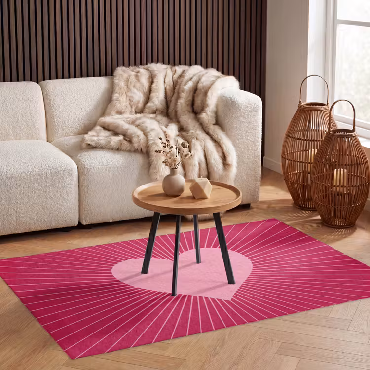 Vloerkleed - Hart - Stralen - Liefde - Abstract - Roze — 3