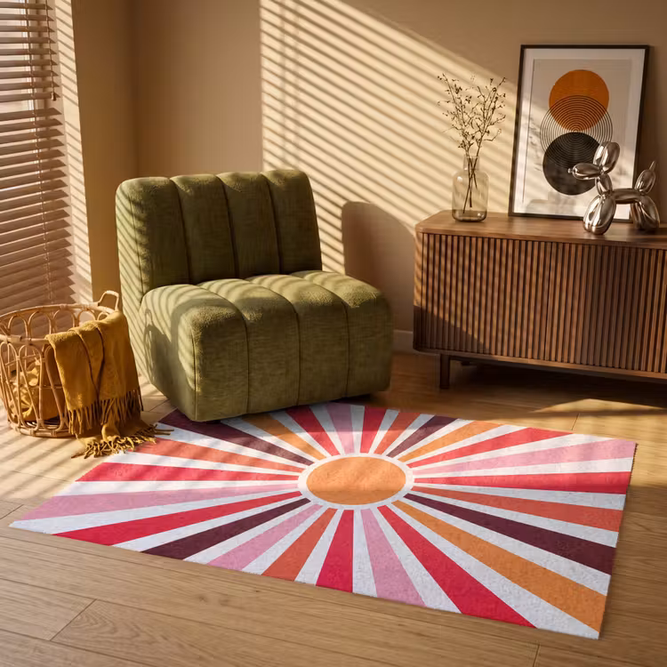 Vloerkleed - Zon - Stralen - Abstract - Kleurrijk — 2