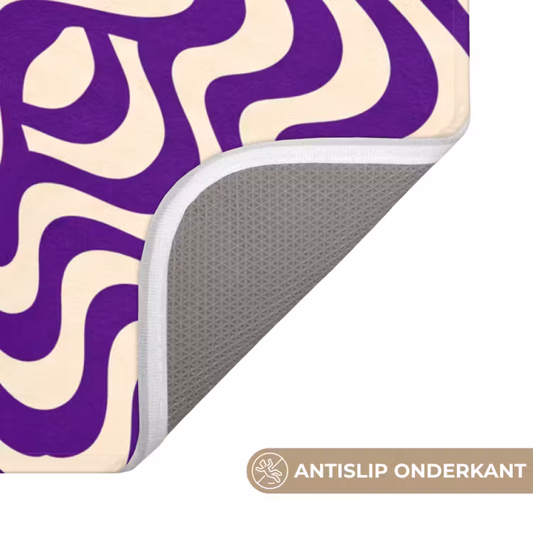 Wc Mat - Abstract - Golven - Optisch - Modern - Paars — 4