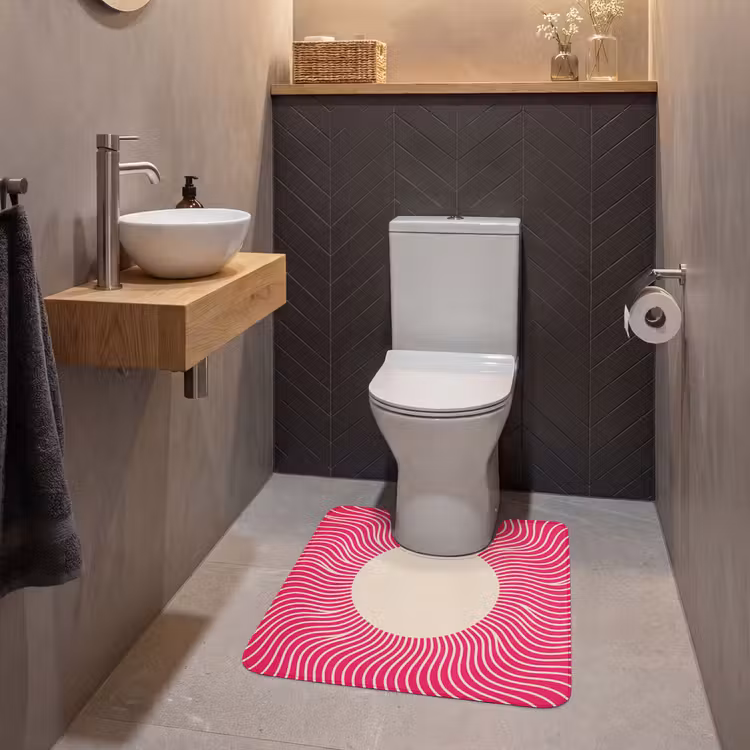 Wc Mat - Abstract - Patroon - Roze — 2