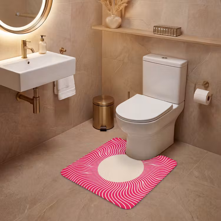 Wc Mat - Abstract - Patroon - Roze — 3