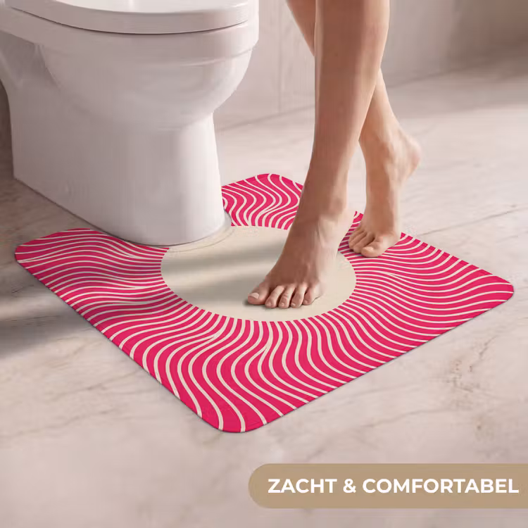Wc Mat - Abstract - Patroon - Roze — 5