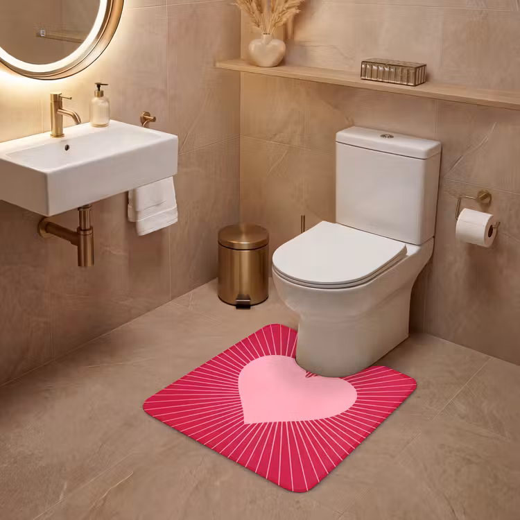 Wc Mat - Hart - Stralen - Liefde - Abstract - Roze — 3