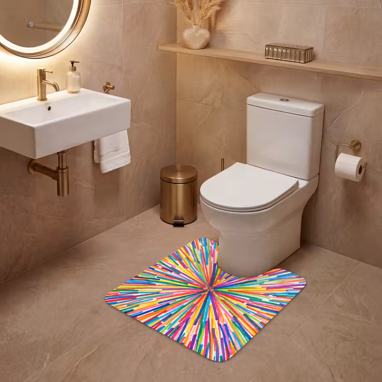 Wc Mat - Lijnen - Kleurrijk - Abstract — 3