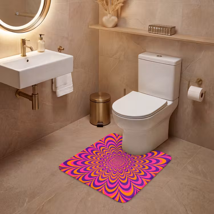 Wc Mat - Patroon - Optisch - Kleurrijk — 3